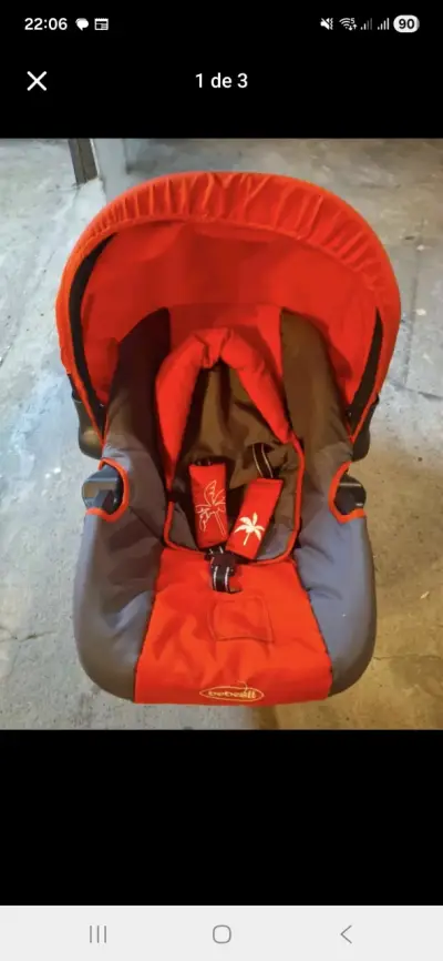Silla de auto bebé roja - miniatura 1