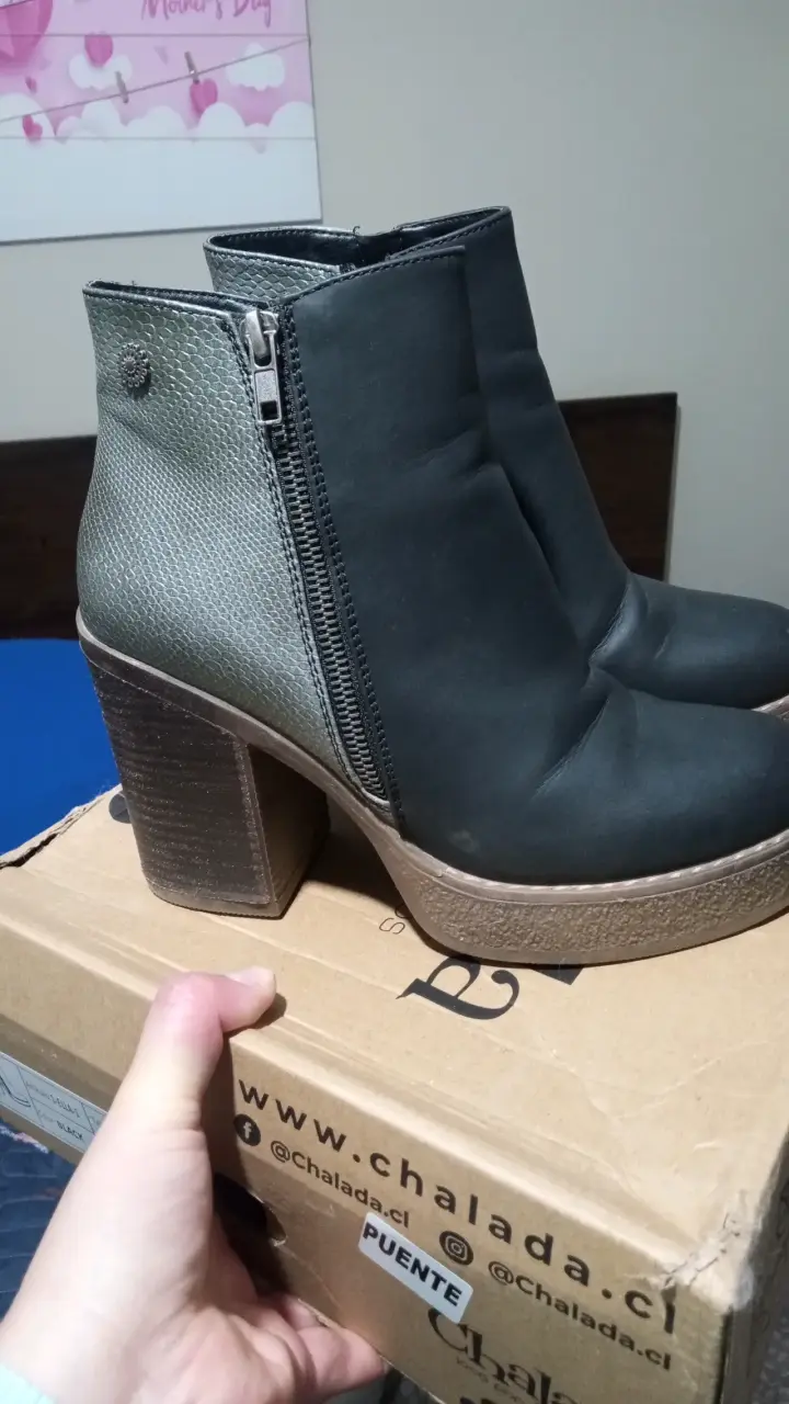Botines negros de tacón alto - 1