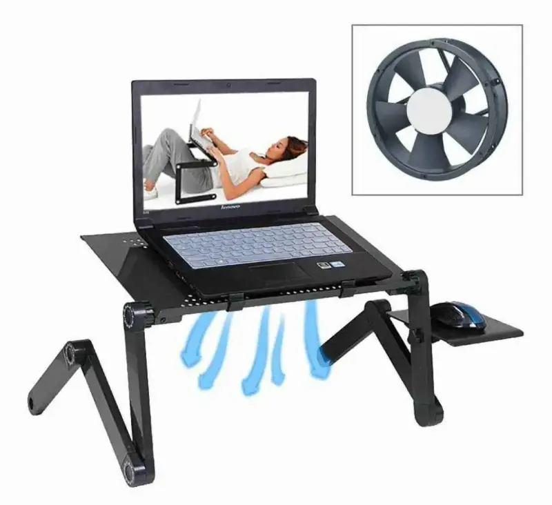 Mesa ajustable para laptop con ventilador - 1