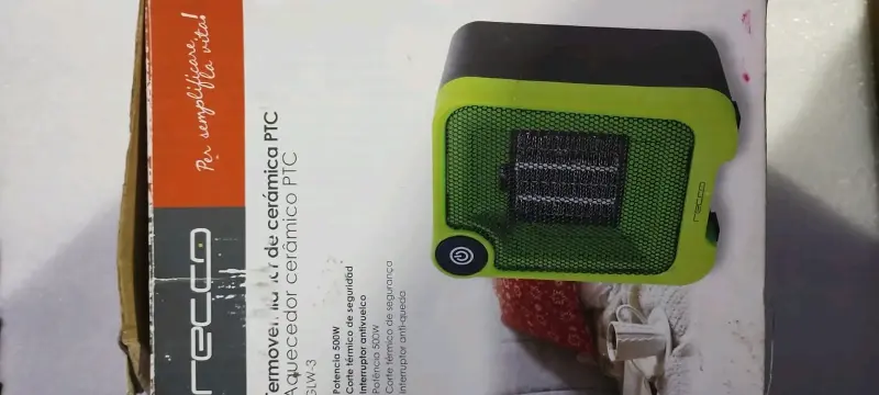 Calefactor eléctrico portátil verde - 3