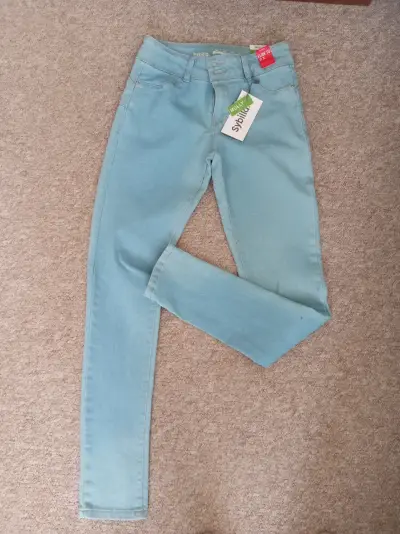 Jeans Sybilla celestes con etiqueta - miniatura 1