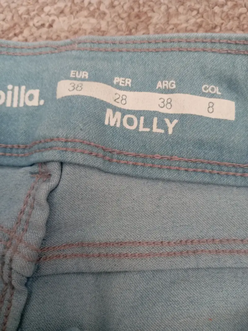 Jeans Sybilla celestes con etiqueta - 3