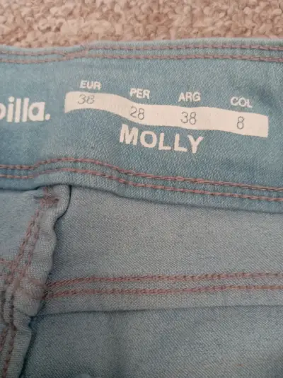 Jeans Sybilla celestes con etiqueta - miniatura 3