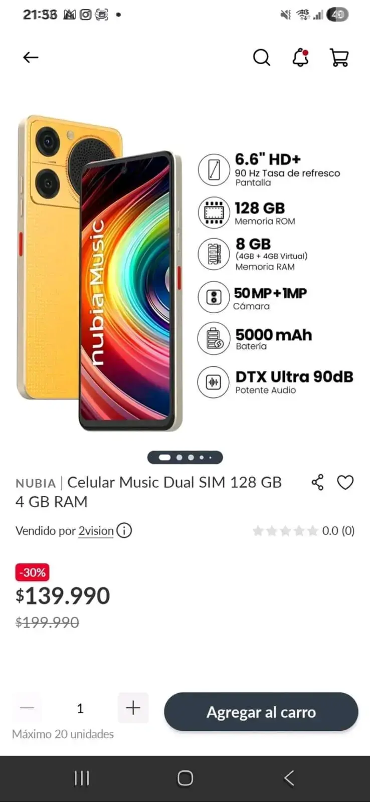 Smartphone Nubia Music con accesorios - 3