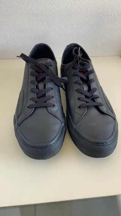 Zapatillas negras de cuero Tommy Hilfiguer 41 - miniatura 6