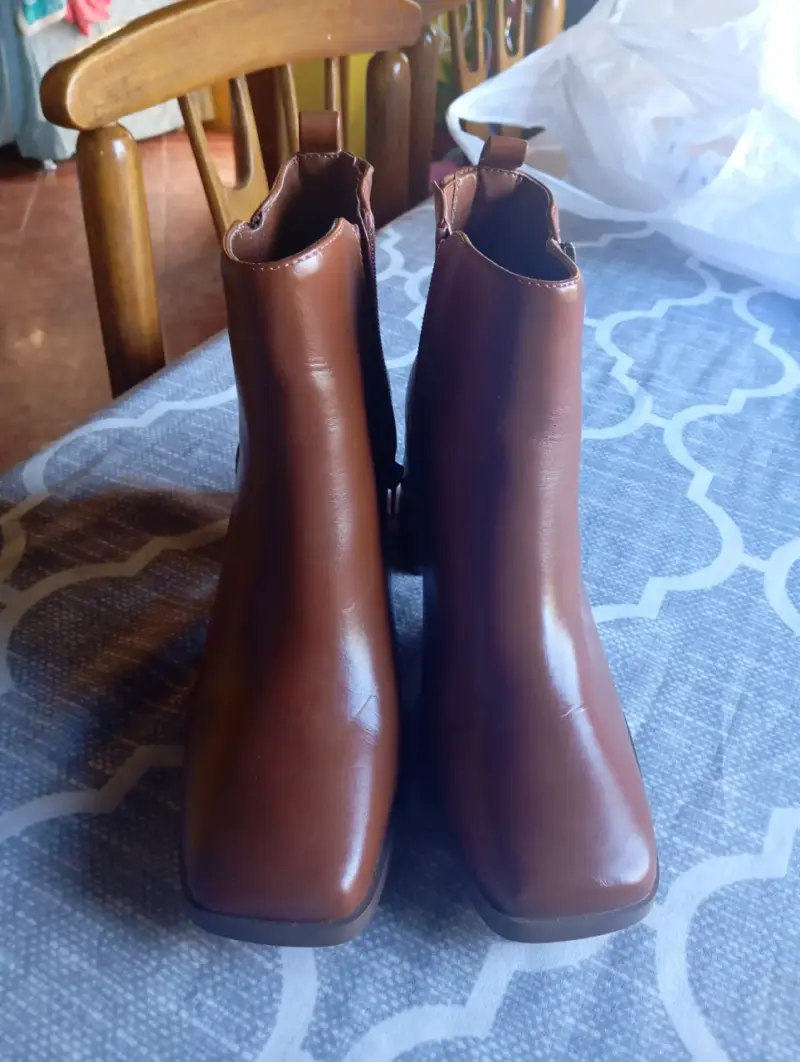 Botines de cuero marrón con cierre - 3