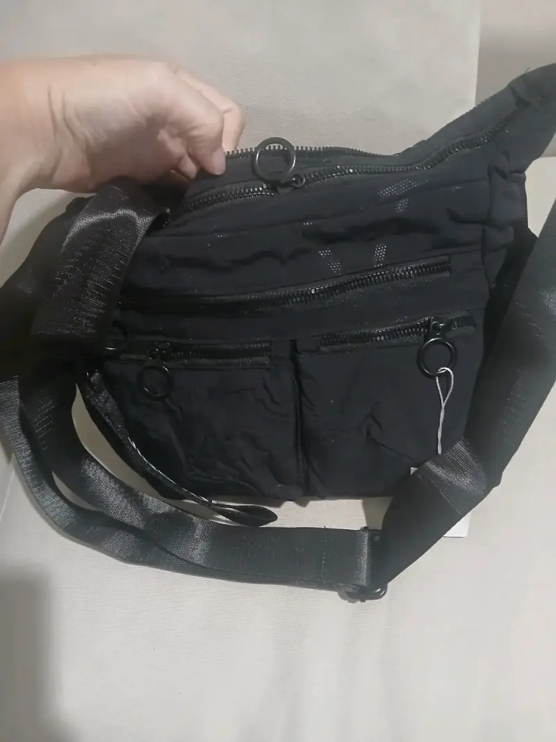 Bolso bandolera beige y negro - 3