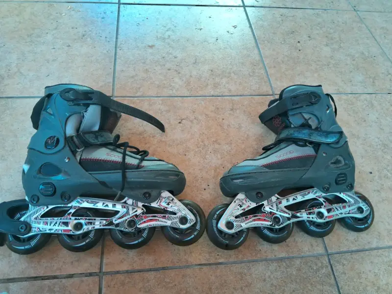 Patines roller negro gris - 2