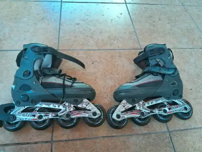 Patines roller negro gris - miniatura 2