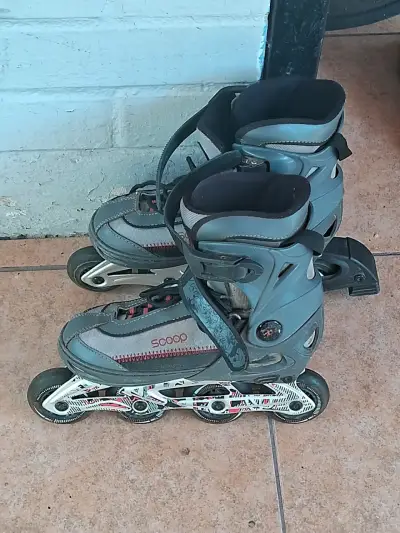 Patines roller negro gris - miniatura 3