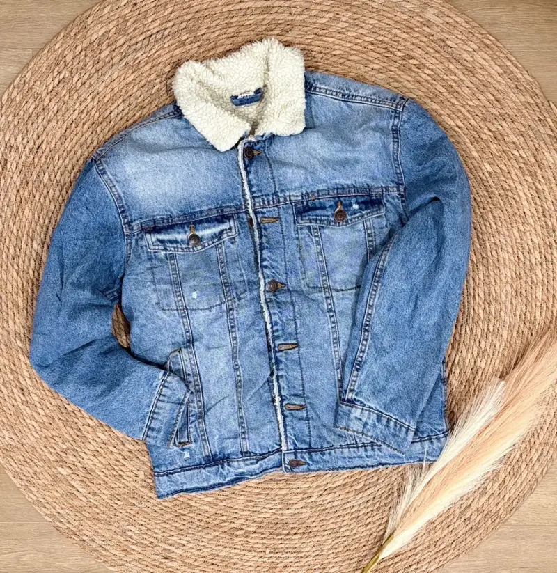Chaqueta de mezclilla con forro talla niño 13-14