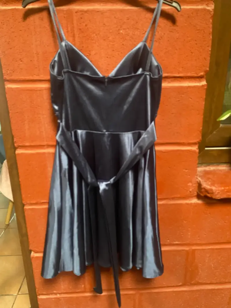 Vestido azul satinado - 2