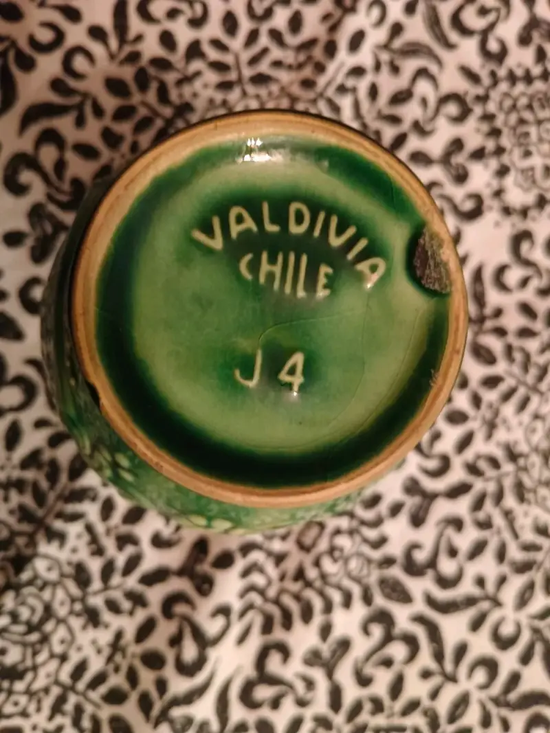 Jarro verde cerámica vintage de Valdivia - 2