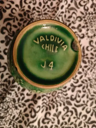 Jarro verde cerámica vintage de Valdivia - miniatura 2