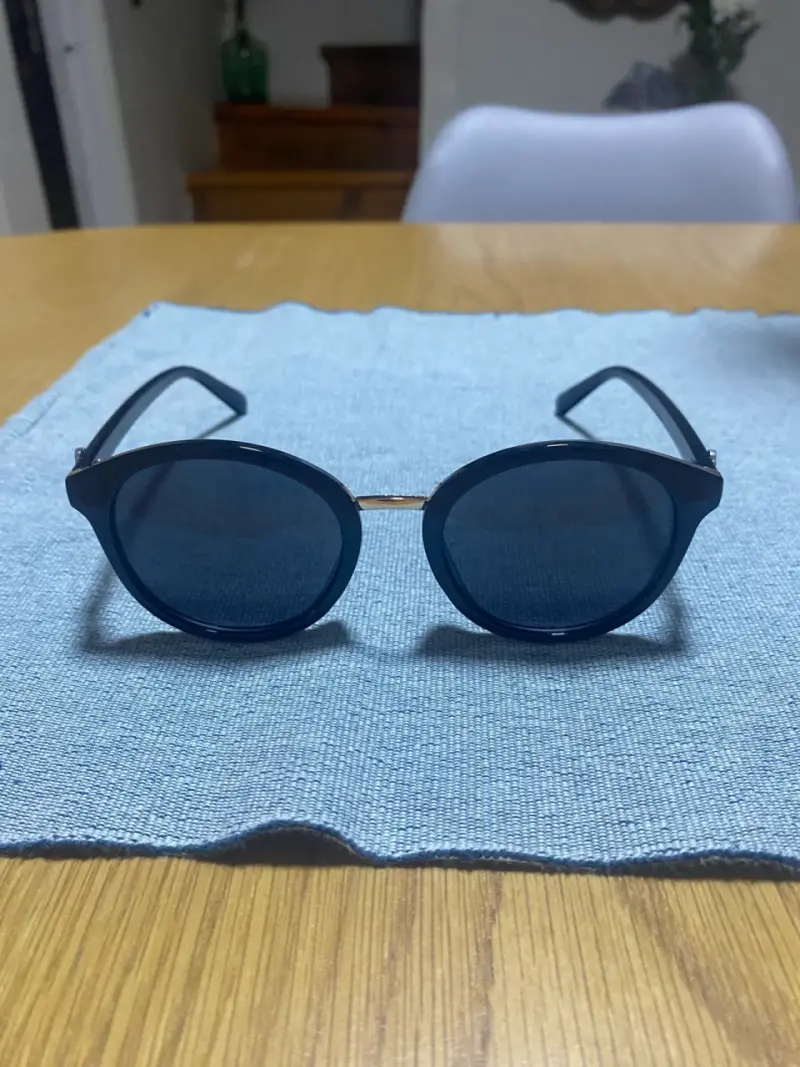 Lentes de sol azul Negro con dorado - 1