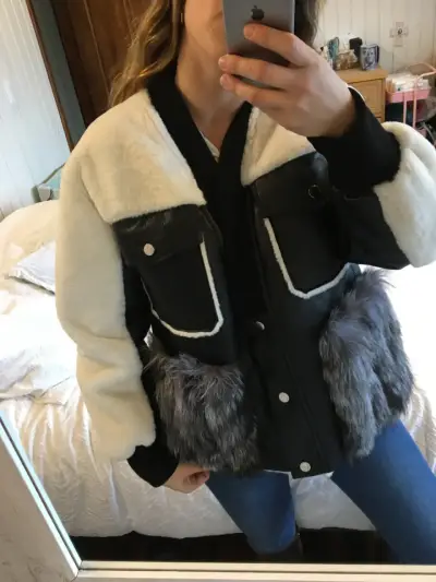 Chaqueta con detalles de piel - miniatura 6
