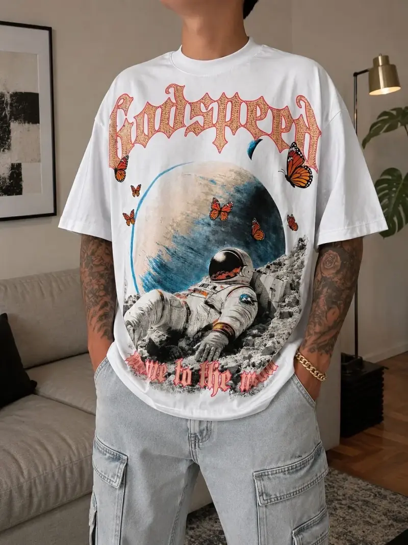 Polera blanca con astronauta - 1