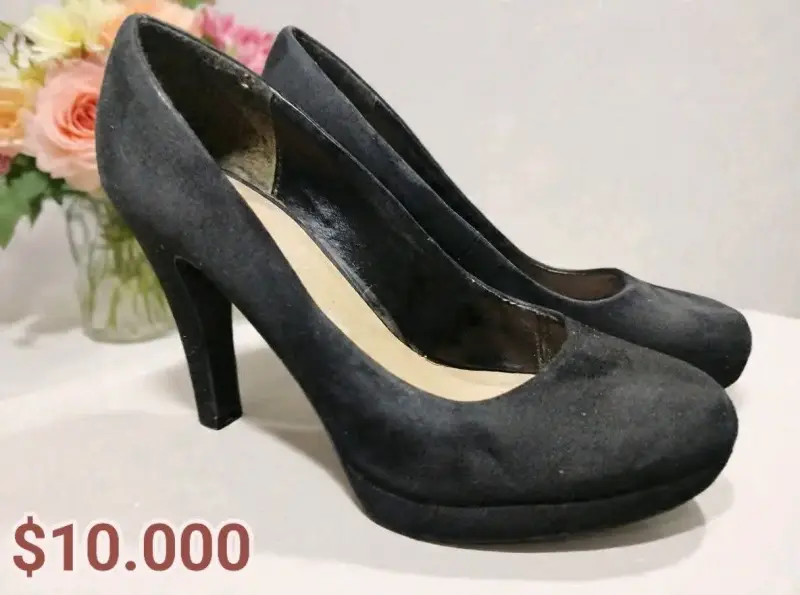 Botines negros con brillo y cierre - 5