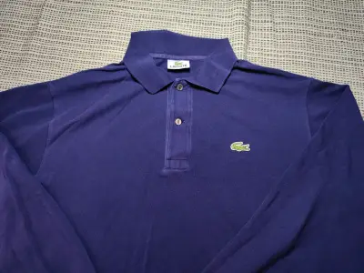 Polera Lacoste de manga larga, talla XL Azul - miniatura 1