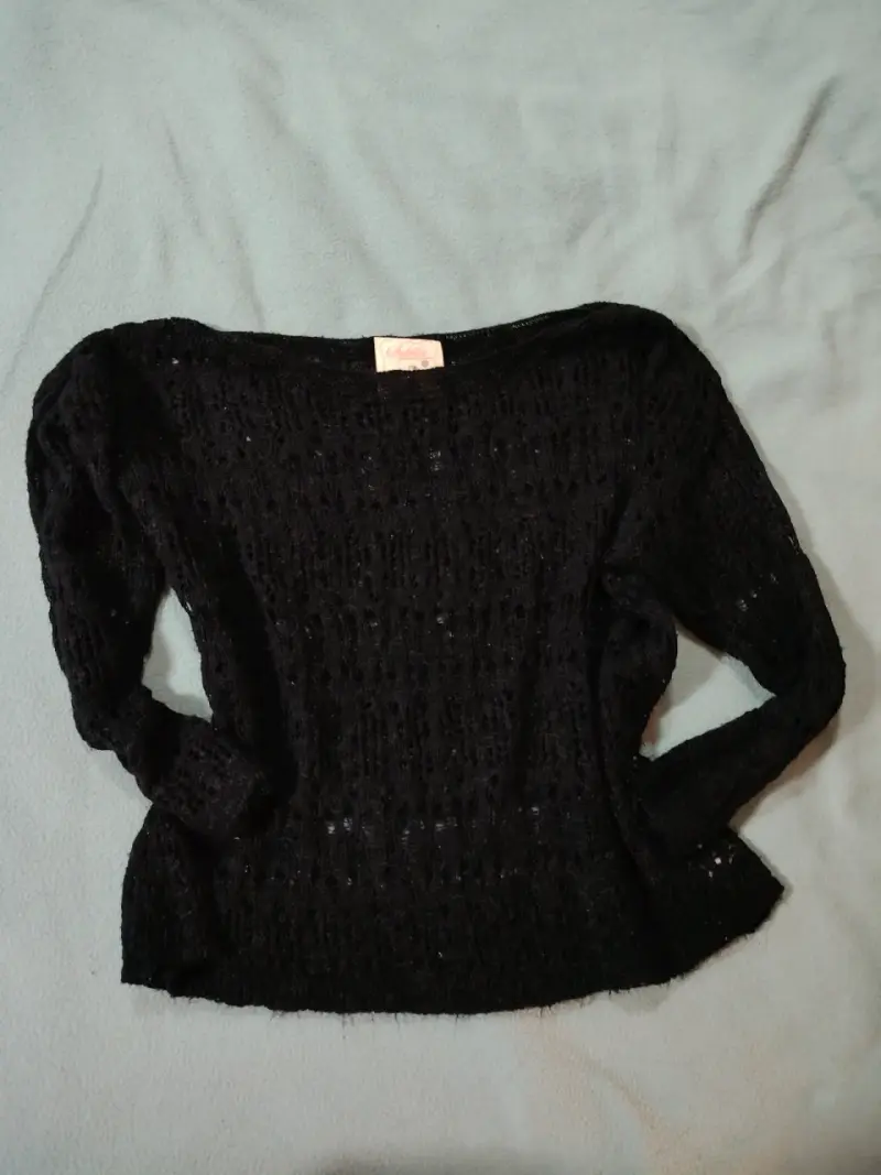 Suéter negro de encaje - 1