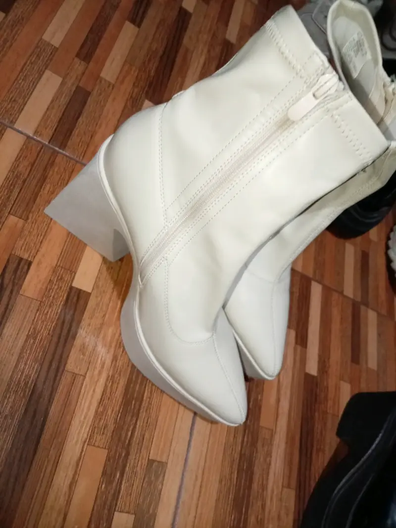 Botines beige tacón medio - 2