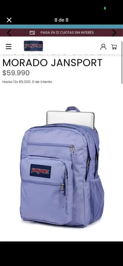 Mochila JanSport roja Big student - miniatura 5