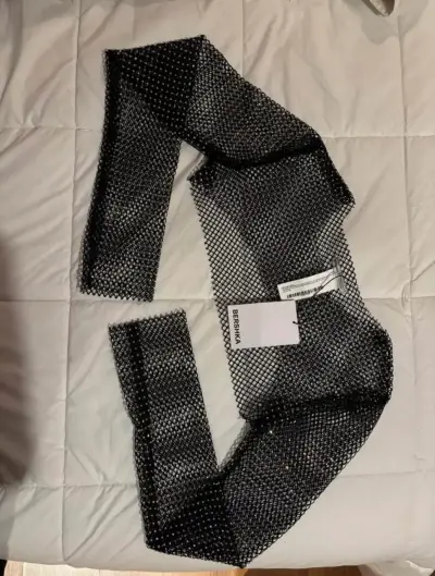 Top de malla negra Bershka - miniatura 2