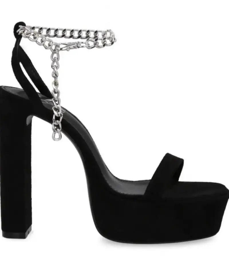 Sandalias negras con cadena - 5