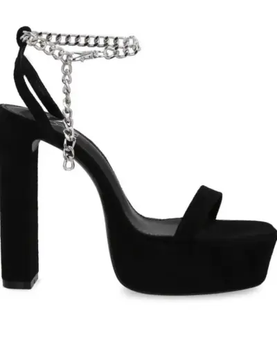 Sandalias negras con cadena - miniatura 5