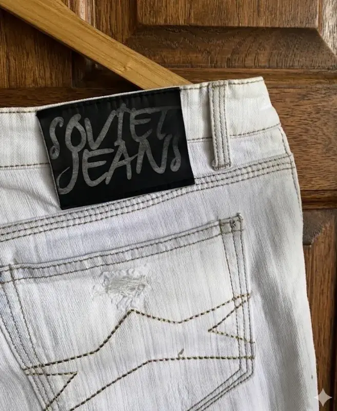 Jeans blancos desgastados mujer - 5