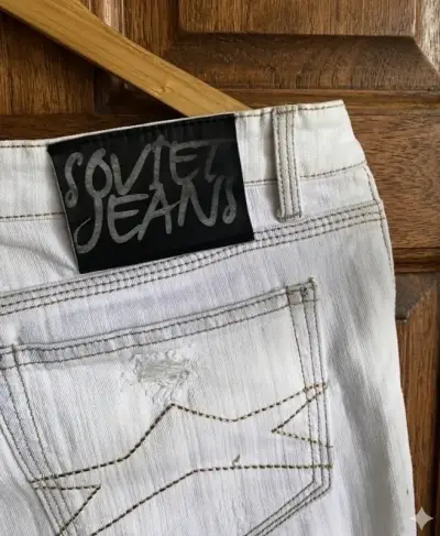 Jeans blancos desgastados mujer - miniatura 5