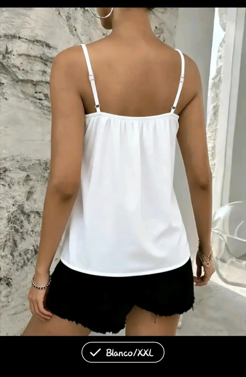 Blusa blanca encaje mujer - 2
