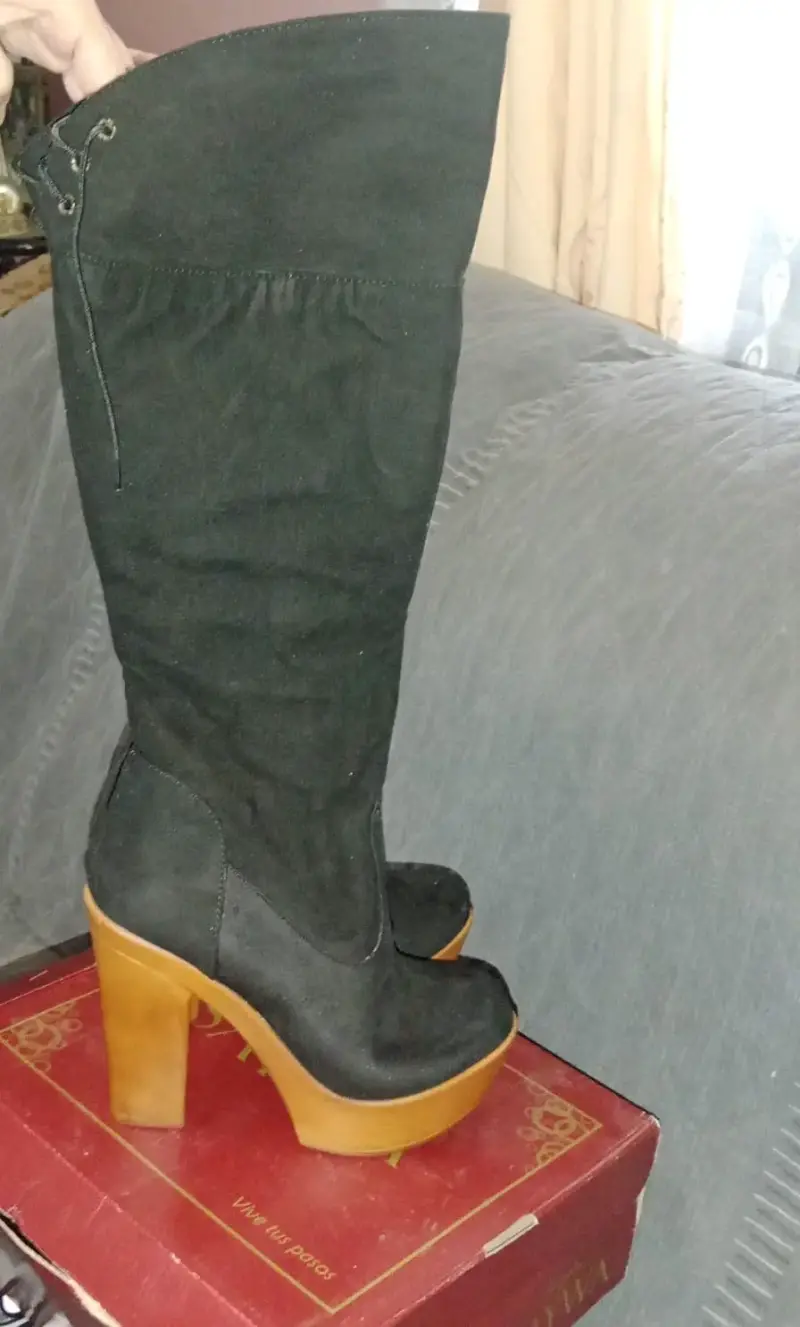 Botas altas negras con taco - 2