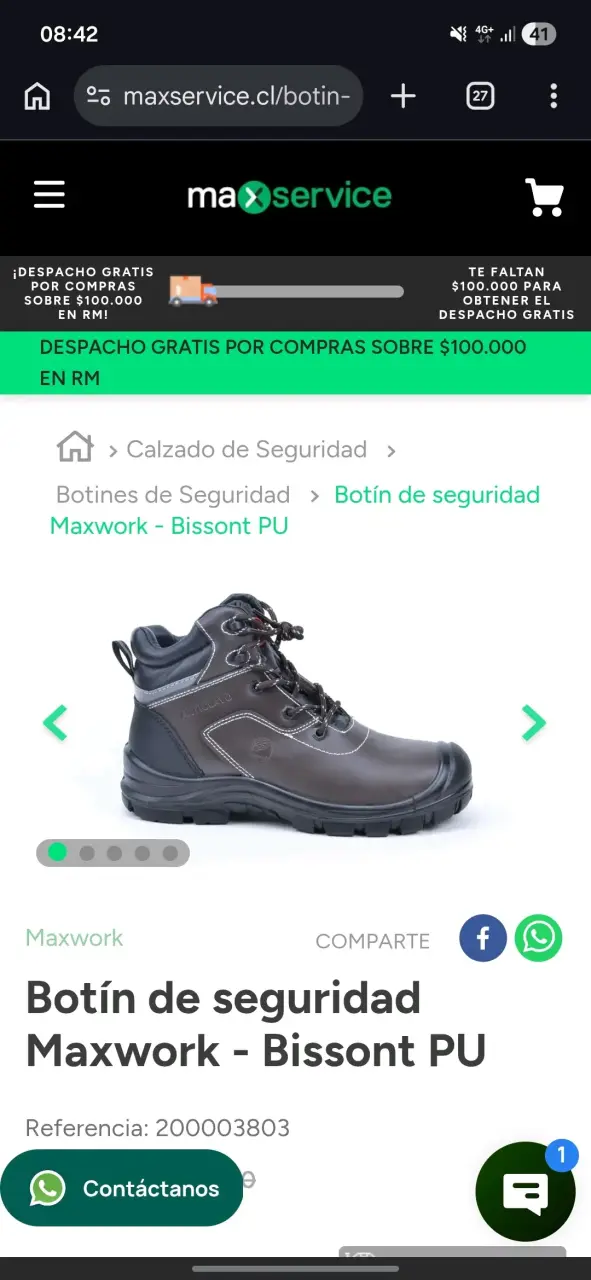 Botín de seguridad Maxwork negro