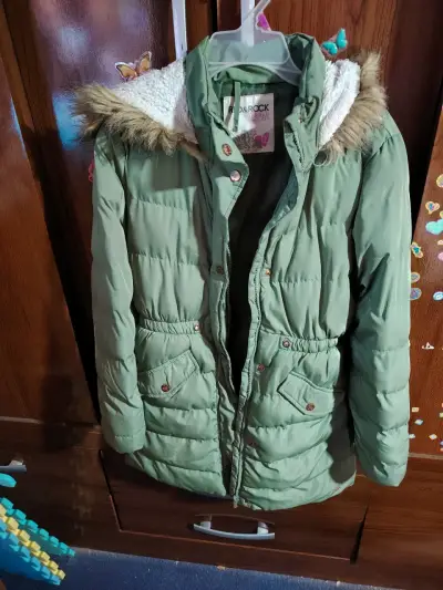 Parka verde con forro de piel - miniatura 1