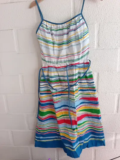 Vestido rayas multicolor - miniatura 1