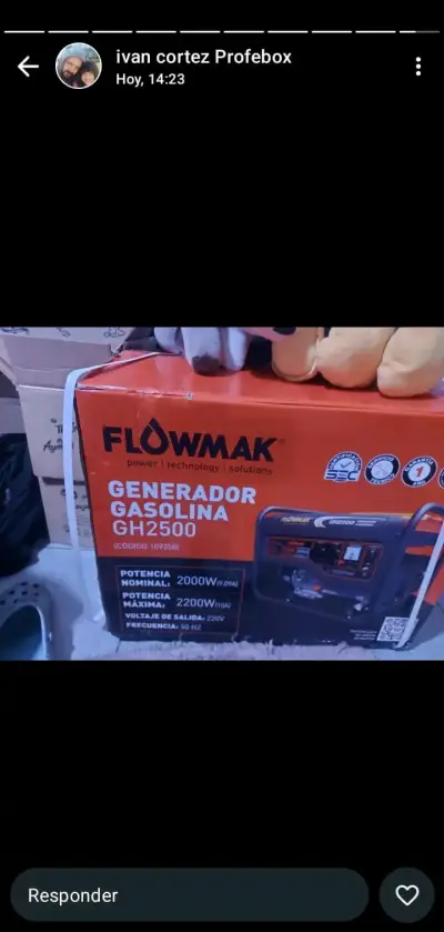 Generador a gasolina Flowmak GH2500 - miniatura 1