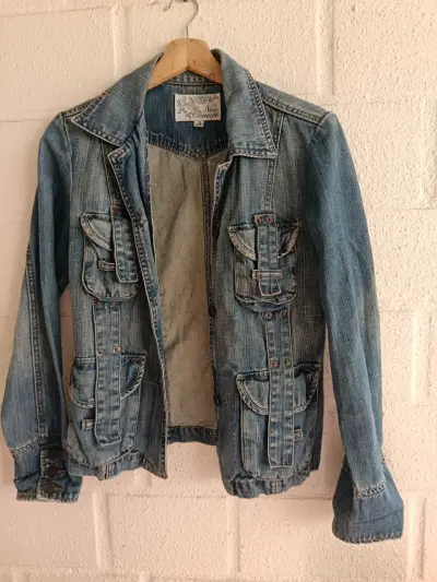 Chaqueta de mezclilla azul - miniatura 1