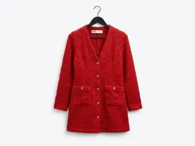 Saco rojo con botones dorados zara - miniatura 1
