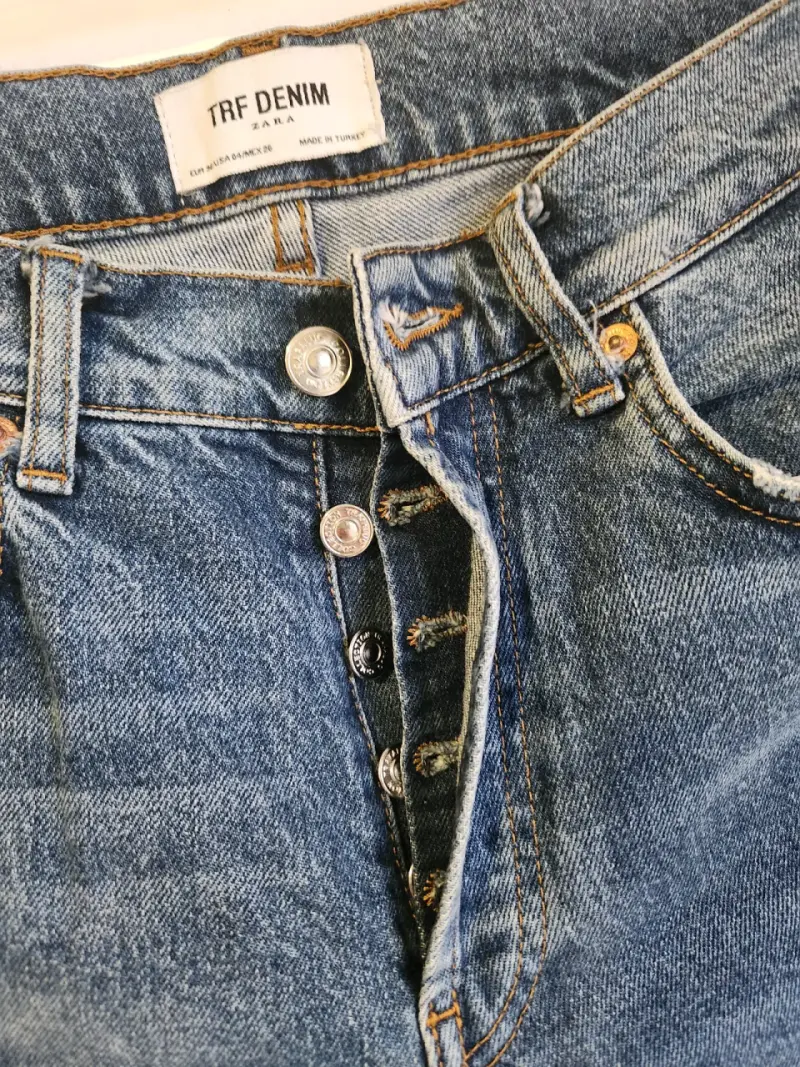 Jeans zara de mezclilla desgastados - 3