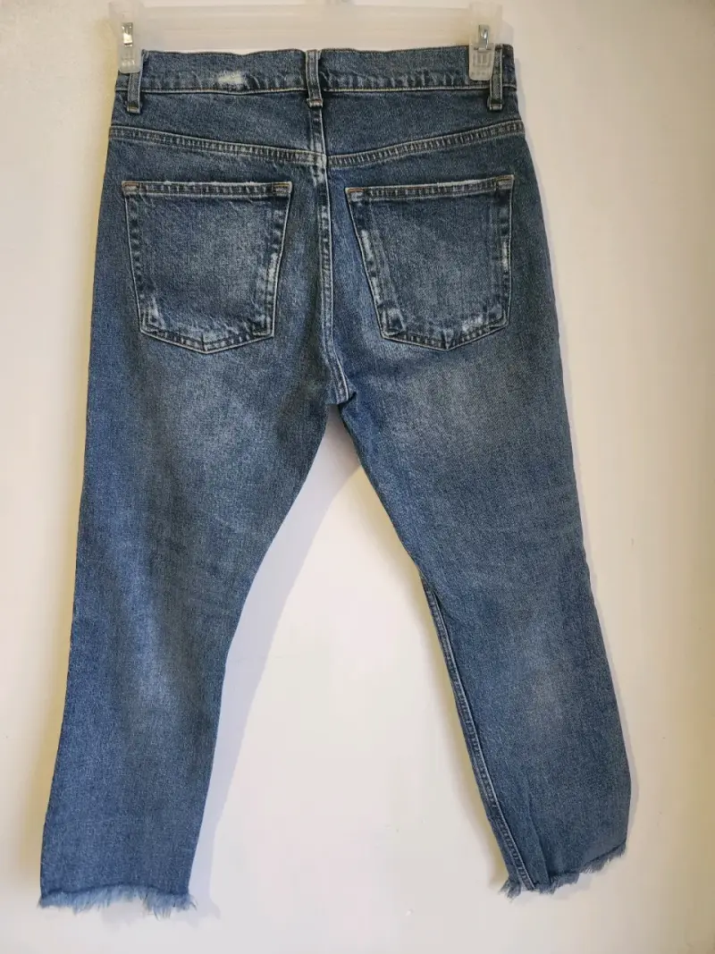 Jeans zara de mezclilla desgastados - 4