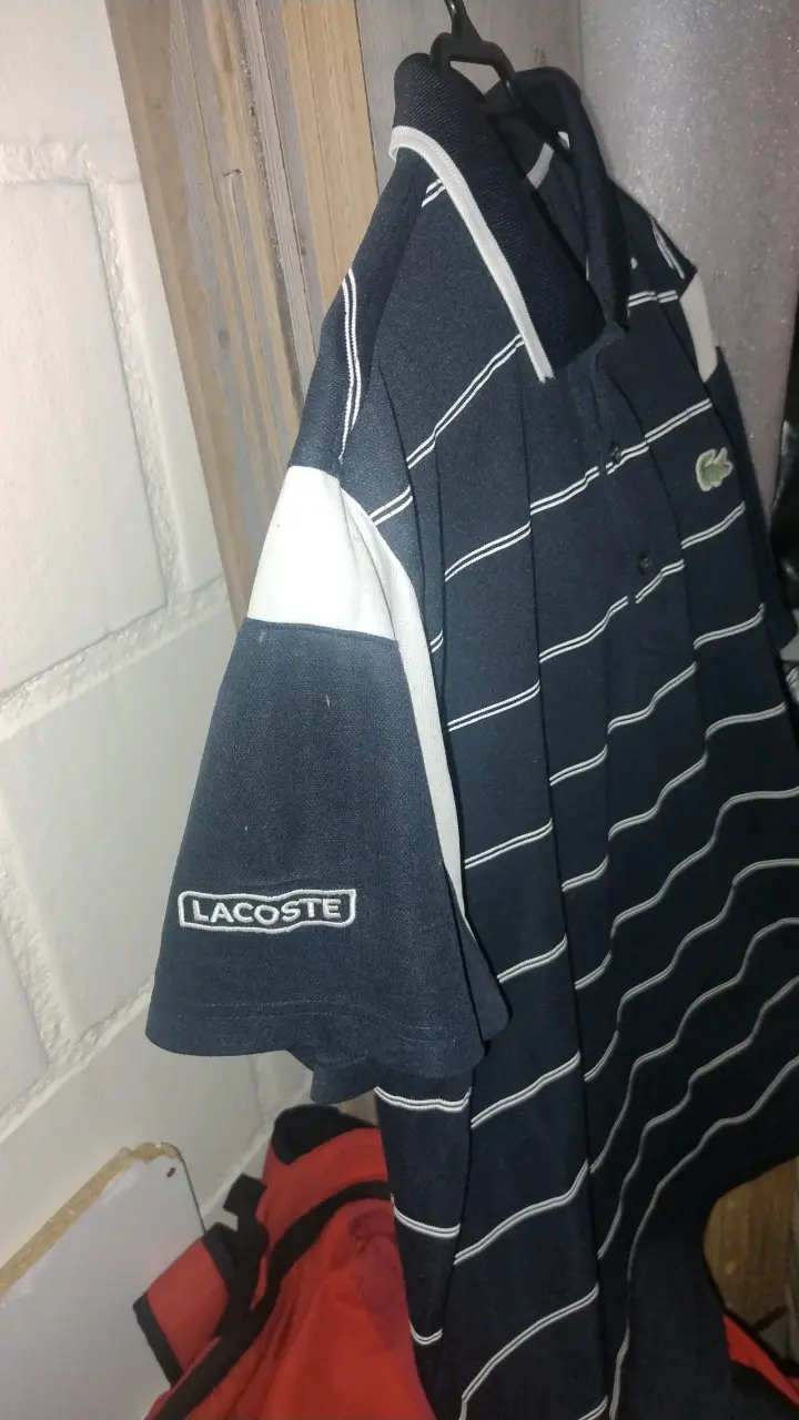 Polo Lacoste rayado azul - 3