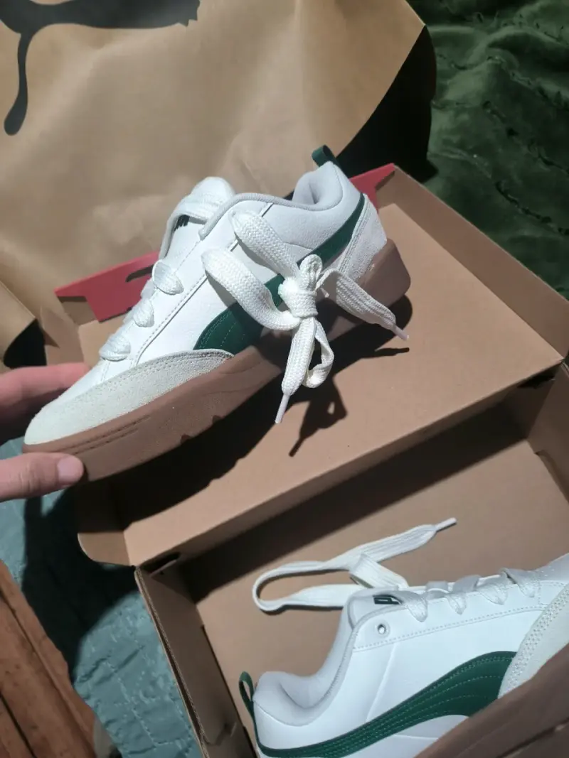 Zapatillas blancas y verdes Puma - 3