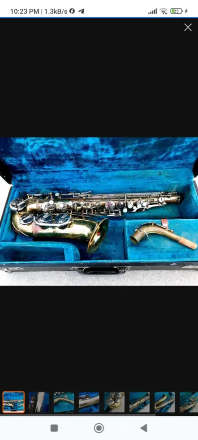 saxofón  majestic 1970 italiano - miniatura 5