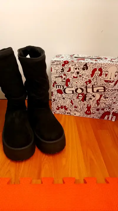 Botas negras altas de gamuza - miniatura 3
