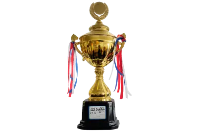 Trofeo dorado con cintas - miniatura 1