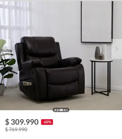 Sillón reclinable negro - miniatura 5