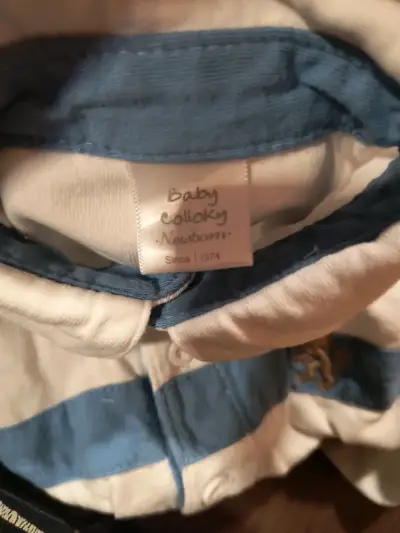 Polera larga bebé blanco y azul - miniatura 3