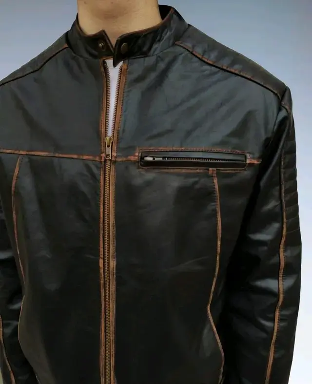 Chaqueta de cuero negra - 4