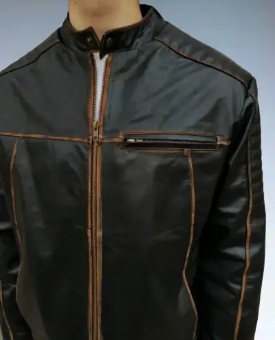 Chaqueta de cuero negra - miniatura 4